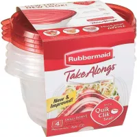Contenedor Cuadrado Takealongs de 5.2 Tazas, Set de 3 Piezas  RUBBERMAID 2184987
