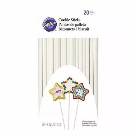 Palillos para Pops de 8 Pulgadas de Largo, Set de 20 Unidades  WILTON 1912-9318