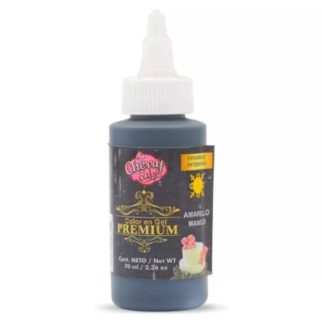 Colorante en Gel Premiun Amarillo Mango de 70 Mililitros CHERRY AND CAKE CGP-02
