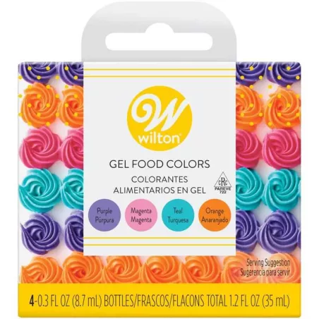 Glaseado de Colores Neon, Set de 4 unidades WILTON 601-2425