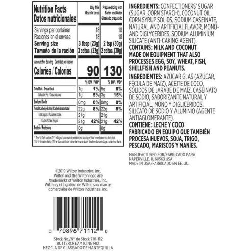 Mezcla Glaseado de Crema de Mantequilla, 14 Onzas WILTON 710-112