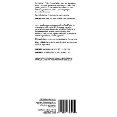 Marcador Negro Comestible, Setde 2 Piezas WILTON 609-1192