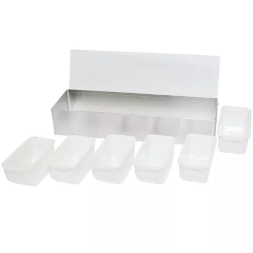 Porta Condimentos de Acero Inoxidable con 6 Compartimientos THUNDER SLCN006