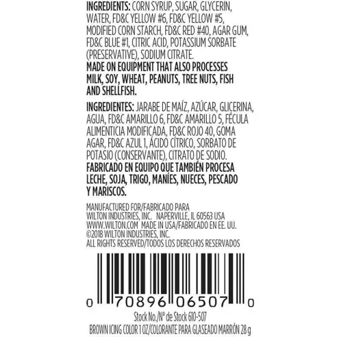 Colorante en Gel para Glaseado Cafe, 1Onza. WILTON 610-507