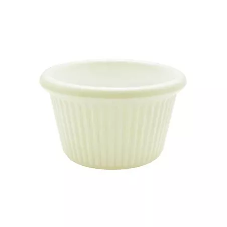 Ramekin Ranurado de 1.5 Onzas, Color Blanco Hueso THUNDER ML507B1