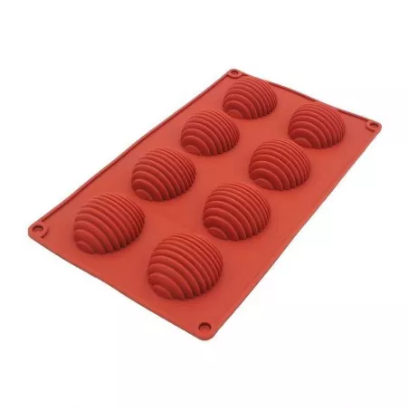 Molde de Silicon de Huevos Medianos con Rayas 8 cavidades  MASTER CHEF B01-RMSM-014