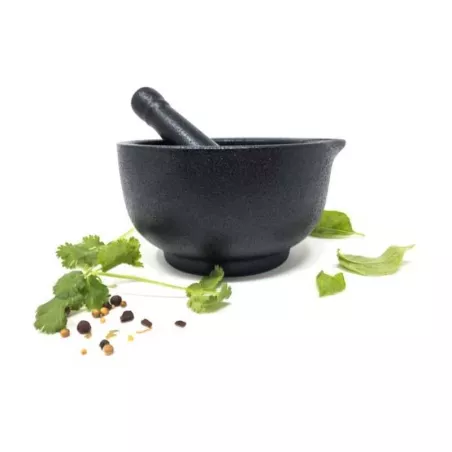 Mortero de Porcelana de 6 Pulgadas de Color Negro NORPRO 6922