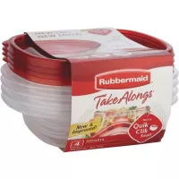 Contenedor Cuadrado Takealongs de 2.9 Tazas, Set de 4 Piezas  RUBBERMAID 2086751