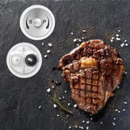 Salero y Pimentero Transparente 2 en 1 de 22 Centimetros TESCOMA 658214