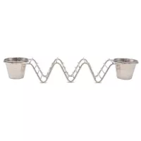 Rack para Tacos de 3 Divisiones de Alambre con Porta Ramekin de  2.5 Onzas KING METAL TRWSH03