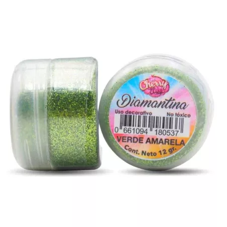 Diamantina Comestible Verde Amarela CHERRY AND CAKE DNTX40