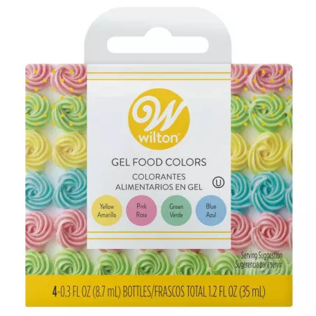Colorantes en Gel Colores Pastel, Set de 4 Unidades WILTON 601-5582