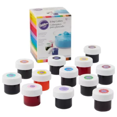 Colorantes en Gel Colores Surtidos, Set de 12 Unidades WILTON 601-5580