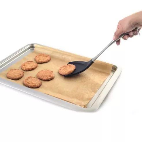 Espatula Solida de Silicona Cabeza Redonda con Mango de Acero Inoxidable, 14 Pulgadas NORPRO 1334