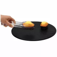 Bandeja Redonda de Melamina con Textura de 33 Centimetros de Color Negro MASTER CHEF B603