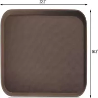 Azafate Antideslizante Rectangular de Polipropileno de 16 x 22 Pulgadas, Color Cafe  MASTER CHEF JW-R1622PBR 2