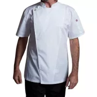 Gabacha Cruzada Manga Corta, Talla 3XL, Color Blanco  CHECKEDOUT CU168D0200E-3XL