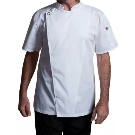 Gabacha Cruzada Manga Corta, Talla 3XL, Color Blanco  CHECKEDOUT CU168D0200E-3XL