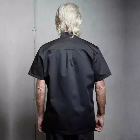 Gabacha de Chef de Alta Calidad - Placa Oculta, Manga Corta, Talla XL CHECKEDOUT CU155D0100A-XL