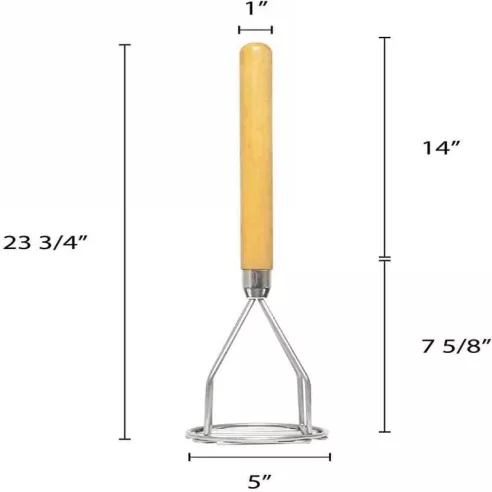 Majador Redondo para Papa de 24 Pulgadas de Largo THUNDER SLPMR024