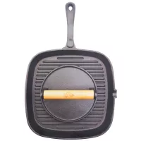 Sarten Cuadrado de Hierro Fundido con Prensa Grill de 11 Pulgadas MASTER CHEF SCHF-27 2