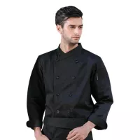 Gabacha de Manga Larga de Color Negro Talla L CHECKEDOUT CU102C0100A-L