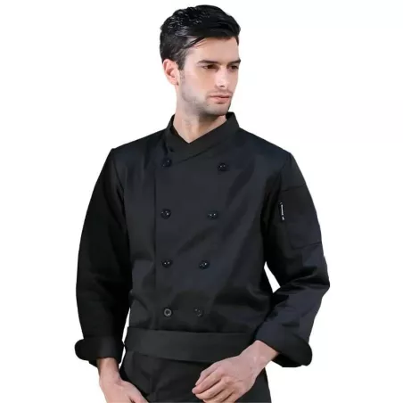 Gabacha de Manga Larga de Color Negro Talla S CHECKEDOUT CU102C0100A-S