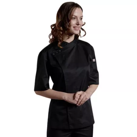 Gabacha Ejecutiva de Manga Corta de 2/4 de Color Negro Talla L CHECKEDOUT CU158Z0100E-L