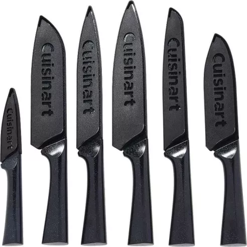 Cuchillos Metalico Advantage de Color Negro, Set de 6 Unidades CUISINART C55-12PMB
