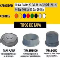Tapa para Basurero Brute de 32 Galones, Color Gris RUBBERMAID FG263100GRAY 2