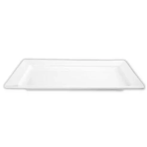 Platon Rectangular de Melamina de 56 x 32 x 5 Centimetros, Color Blanco  MASTER CHEF B583