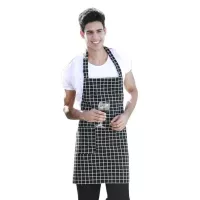 Delantal Peto 3/4 1 Bolsillo Cuadros Negros CHECKEDOUT U304S9800Q