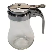 Dispensador de Sirope de Vidrio con Tapa Cromada 6 Onzas MASTER CHEF SYDP-06