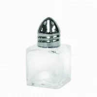 Salero en Forma de Cubo de Vidrio de 1/2 Onza con Tapa de Acero Inoxidable THUNDER GLTWCC005
