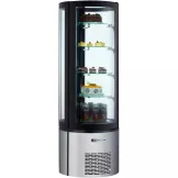 Vitrina Refrigerada Redonda de 68 x 175 Centimetros, Color Negro QUANTUM PRO RDC400