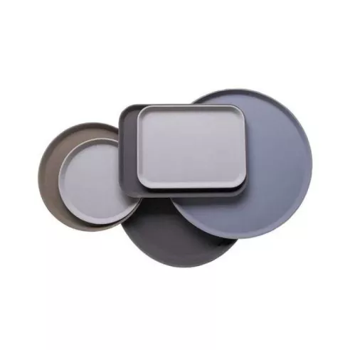 Azafate Antideslizante Redondo de Fibra de Vidrio de 11 Pulgadas, Color Cafe THUNDER PLFT1100BR