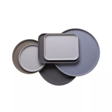 Azafate Antideslizante Redondo de Fibra de Vidrio de 11 Pulgadas, Color Cafe THUNDER PLFT1100BR