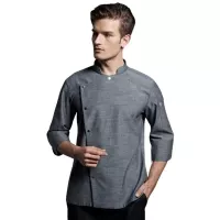 Gabacha Cruzada de Manga de 3/4 de Color Gris Talla L CHECKEDOUT CU1070Z059000T4-L