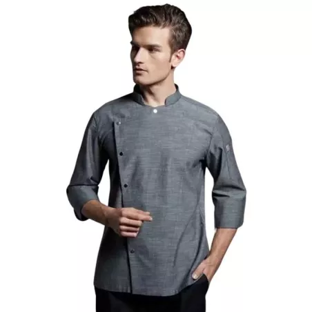 Gabacha Cruzada de Manga de 3/4 de Color Gris Talla L CHECKEDOUT CU1070Z059000T4-L