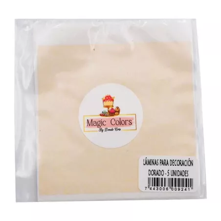 Laminas de Decoracion de Color Dorado, Paquete de 5 Unidades MAGIC COLORS P0520