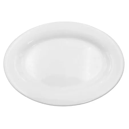 Plato Ovalado de Porcelana Borde Delgado 10 Pulgadas Blanco CATER MAX A822