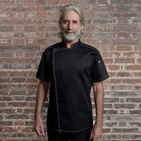 Gabacha Negra con Manga Corta Talla M CHECKEDOUT U168D0100E-M