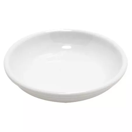 Plato Salsero Redondo de Melamina de 8.1 x 1.8 Centimetros, Color Blanco  MASTER CHEF D052