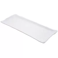 Bandeja Rectangular de Melamina de Color Blanco y Textura de 15 x 6 Pulgadas MASTER CHEF B519