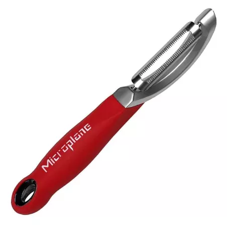 Pelador de Acero Inoxidable Profesional de 7 Pulgadas de Color Rojo MICROPLANE 48192