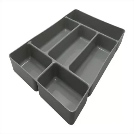 Porta Cubiertos Gris de 6 Compartimientos de 49.5 x 33 x 7 Centimetros MASTER CHEF 8659