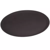 Azafate Ovalado Antideslizante de Fibra de Vidrio de 31 Pulgadas, Color Cafe MASTER CHEF JW-R3100CTBR