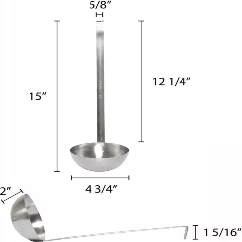 Cucharon de Acero Inoxidable de 2 Piezas, Capacidad de 12 Onzas THUNDER SLTL009