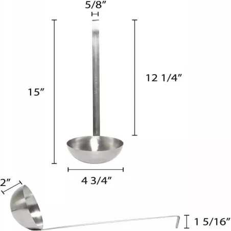 Cucharon de Acero Inoxidable de 2 Piezas, Capacidad de 12 Onzas THUNDER SLTL009