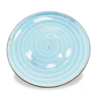 Plato Redondo de Porcelana Azul con Borde Dorado 8 Pulgadas ARNI CS0023-SC03